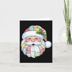 Patchwork Santa Claus Retro Christmas Funny Mens W Card