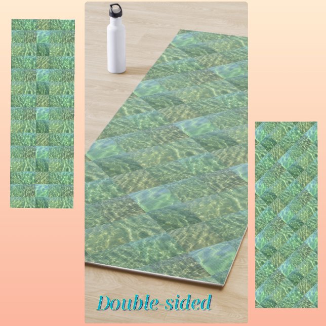Patchwork Seafoam and Ocean Green Water Boho Chic Yoga Mat (Creator Uploaded)