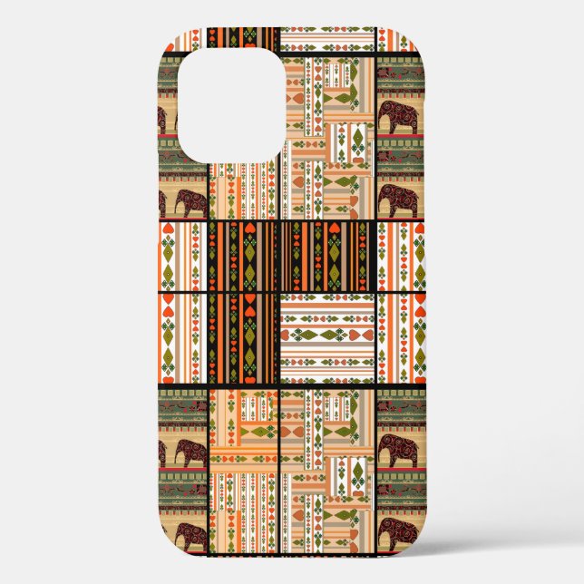 Patchwork seamless african ornamental pattern text Case-Mate iPhone case (Back)
