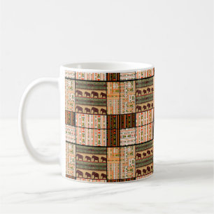 Patchwork seamless african ornamental pattern text coffee mug