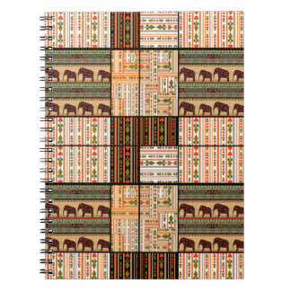 Patchwork seamless african ornamental pattern text notebook