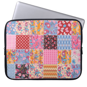 Patchwork seamless, cute fabric pattern. laptop sleeve