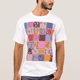 Patchwork seamless, cute fabric pattern. T-Shirt
