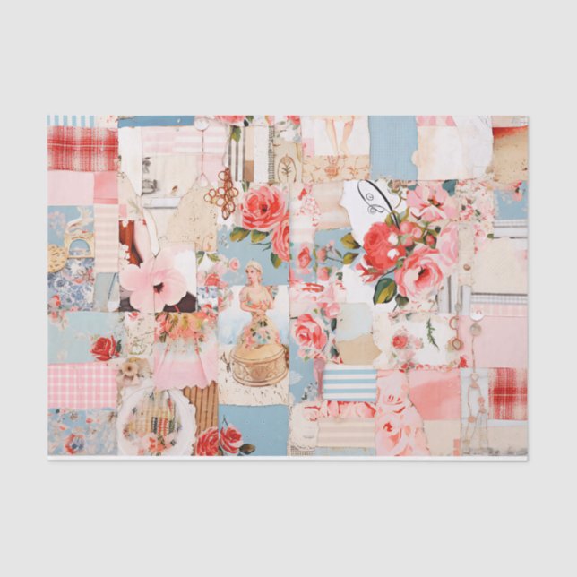 Patchwork Shabby Chic Tissue Paper (Front)