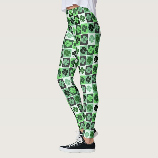 Patchwork Shamrocks Leggings (Left)