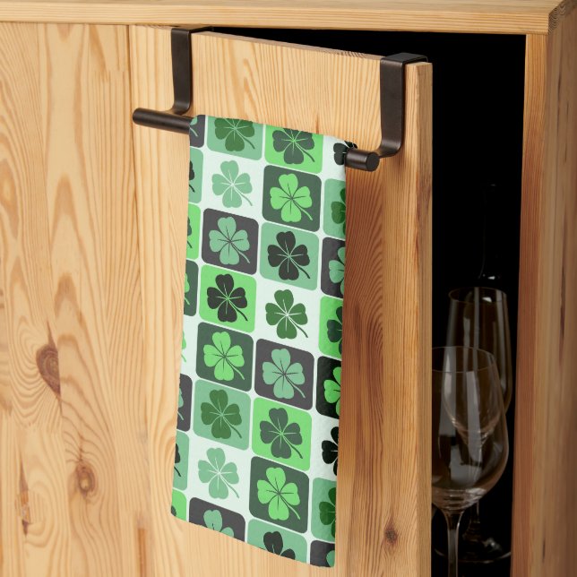 Patchwork Shamrocks Tea Towel (Thirds Fold)