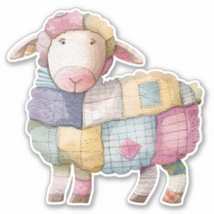 Patchwork Sheep Sticker