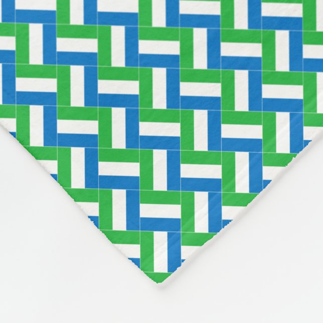 Patchwork Sierra Leone Flag Pattern  Fleece Blanket (Corner)