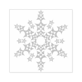 Patchwork Snowflake Rubber Stamp