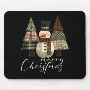 Patchwork Snowman,patchwork Christmas Tree Funny G Mouse Pad