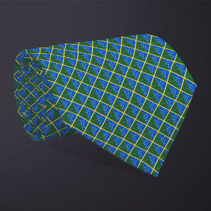 Patchwork Solomon Islands Flag Pattern Tie