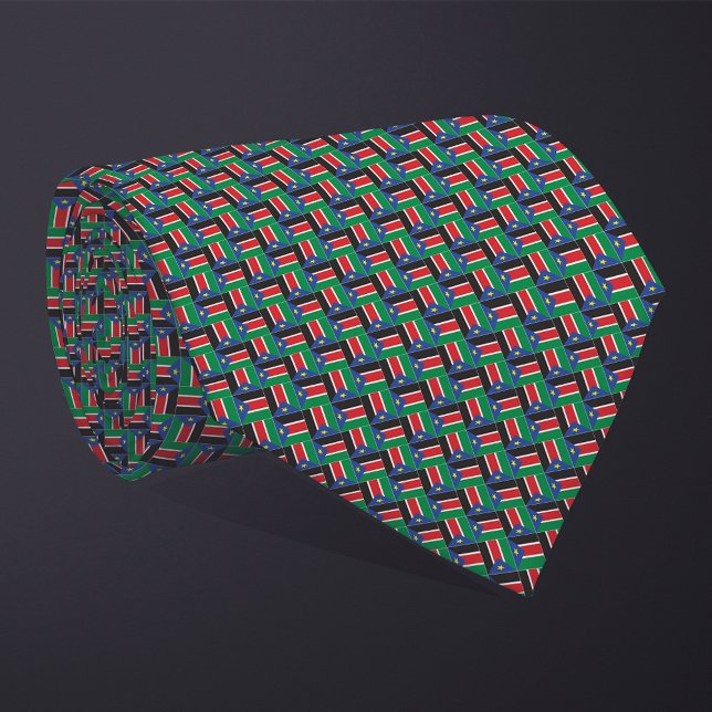 Patchwork South Sudan Flag Pattern  Tie (Creator Uploaded)