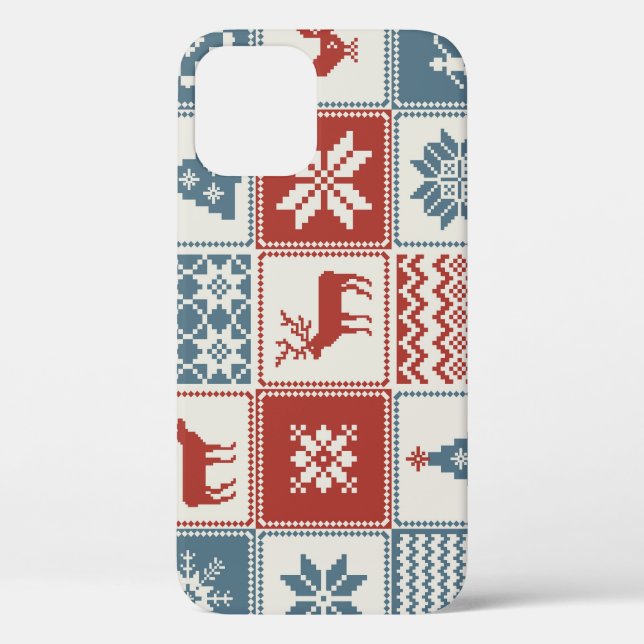 Patchwork Style: Christmas Ornamental Pattern Case-Mate iPhone Case (Back)
