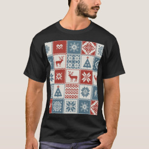 Patchwork Style: Christmas Ornamental Pattern T-Shirt