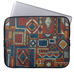 Patchwork Style Embroidered Vintage Print Laptop Sleeve