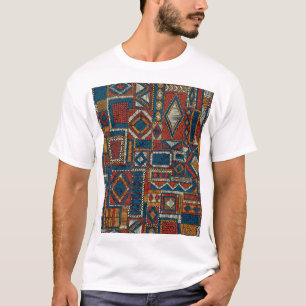 Patchwork Style Embroidered Vintage Print T-Shirt