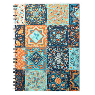 Patchwork Style. Seamless Pattern of 16 decorative Notebook