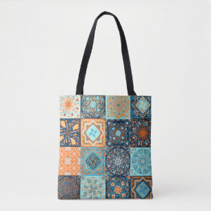 Patchwork Style. Seamless Pattern of 16 decorative Tote Bag