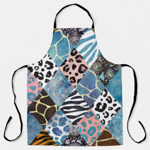 Patchwork style, watercolor collage pattern. apron