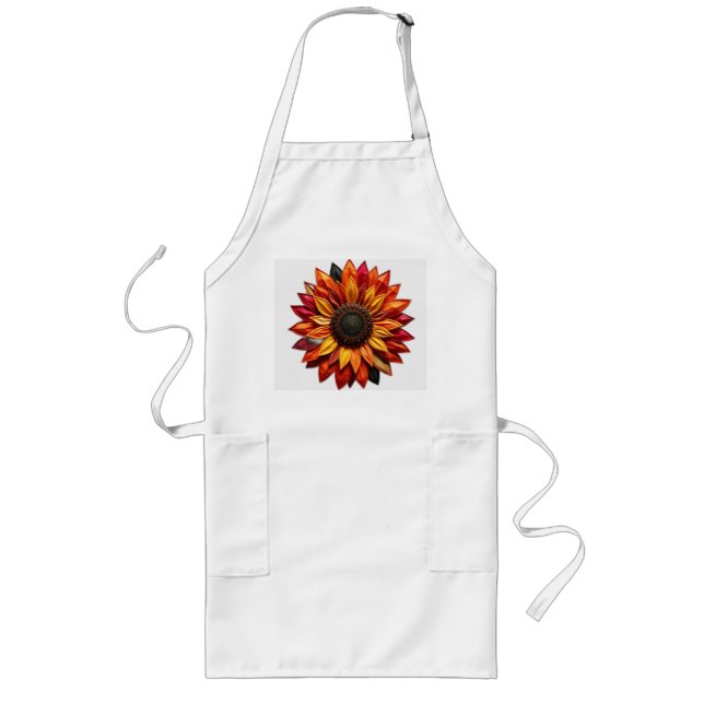 Patchwork Sunflower in Sunset Colours Long Apron (Front)