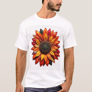 Patchwork Sunflower in Sunset Colours T-Shirt