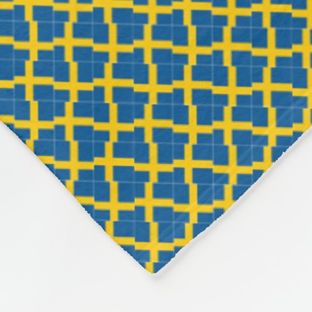 Patchwork Sweden Flag Pattern  Fleece Blanket (Corner)