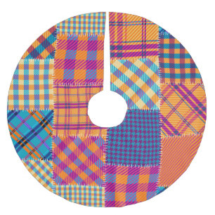 Patchwork textile: seamless vintage pattern. brushed polyester tree skirt