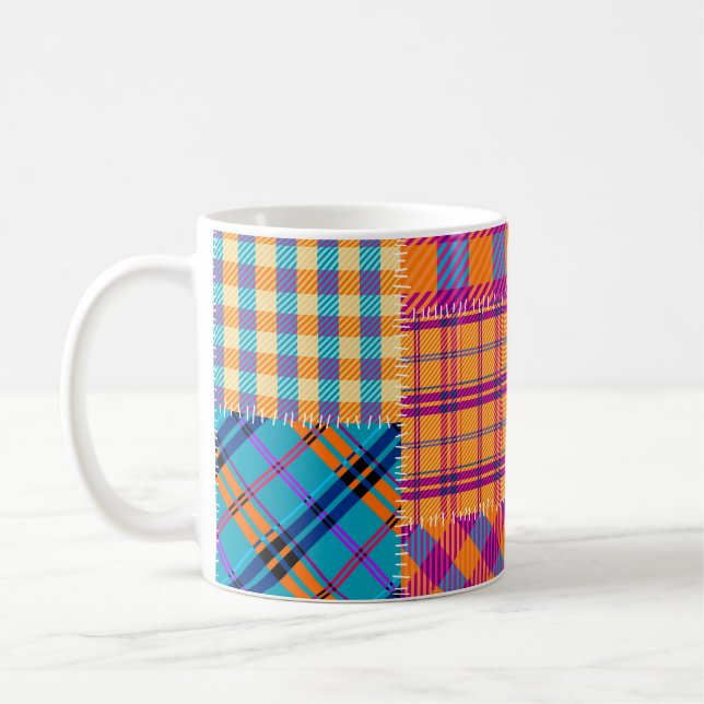 Patchwork textile: seamless vintage pattern. coffee mug (Left)