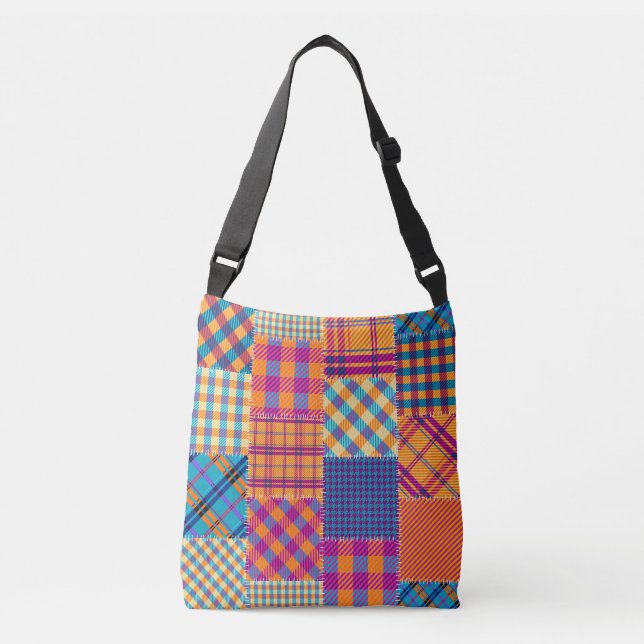 Patchwork textile: seamless vintage pattern. crossbody bag (Front)