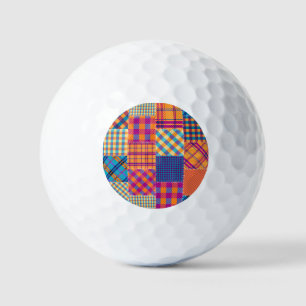 Patchwork textile: seamless vintage pattern. golf balls