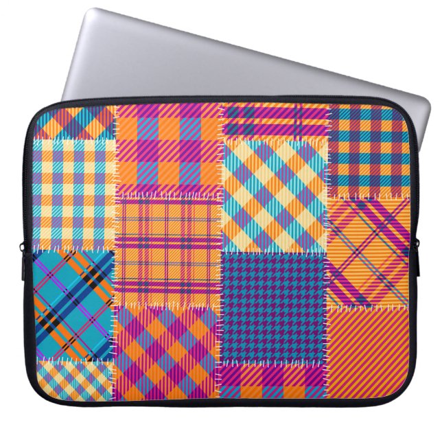 Patchwork textile: seamless vintage pattern. laptop sleeve (Front)