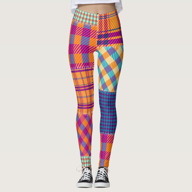 Patchwork textile: seamless vintage pattern. leggings (Front)