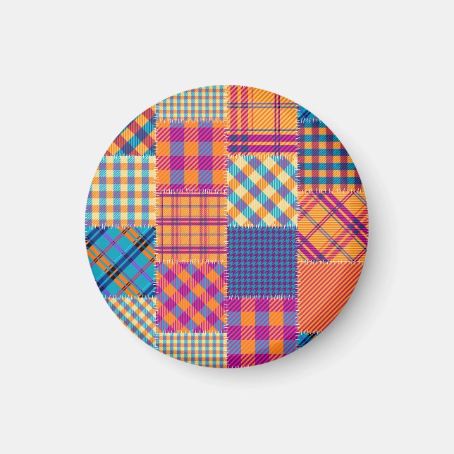 Patchwork textile: seamless vintage pattern. magnet (Front)
