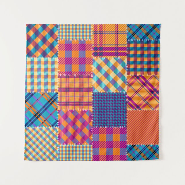 Patchwork textile: seamless vintage pattern. tapestry (Front)
