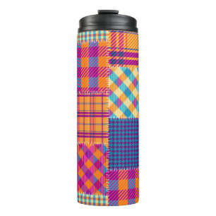 Patchwork textile: seamless vintage pattern. thermal tumbler
