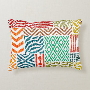 Patchwork Textures: Hand-Drawn Animal Print Decorative Cushion