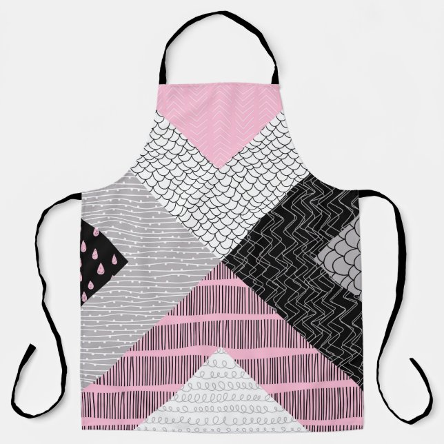 Patchwork tiles, freehand drawing pattern. apron (Front)
