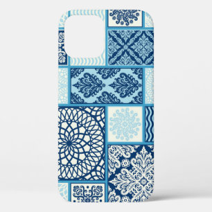Patchwork tiles, seamless background. iPhone 12 case