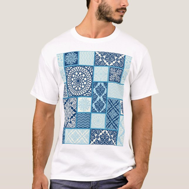 Patchwork tiles, seamless background. T-Shirt (Front)