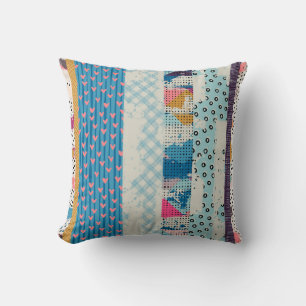 Patchwork Tiles Seamless Pattern Design Cushion