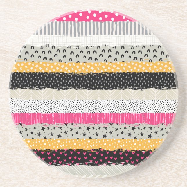 Patchwork Tiles: Versatile Seamless Design. Coaster (Front)