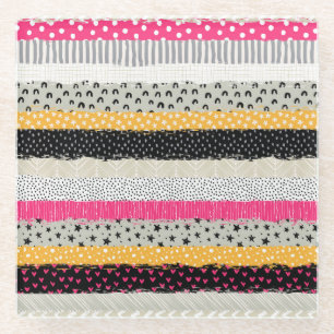 Patchwork Tiles: Versatile Seamless Design. Glass Coaster