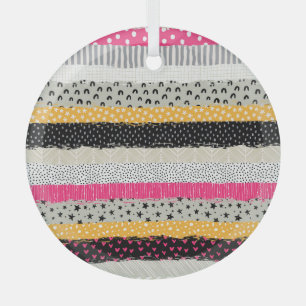 Patchwork Tiles: Versatile Seamless Design. Glass Tree Decoration