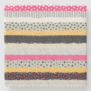 Patchwork Tiles: Versatile Seamless Design. Stone Coaster