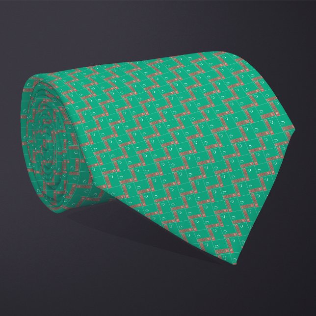 Patchwork Turkmenistan Flag Pattern  Tie (Creator Uploaded)