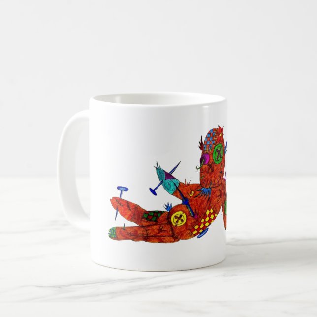 Patchwork Voodoo Doll Tattoo Flash Mug (Front Left)