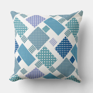 Patchwork with polka dots and stripes cushion