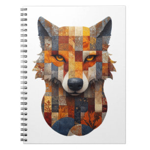 Patchwork Wolf Notebook