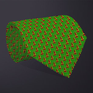 Patchwork Zambia Flag Pattern  Tie