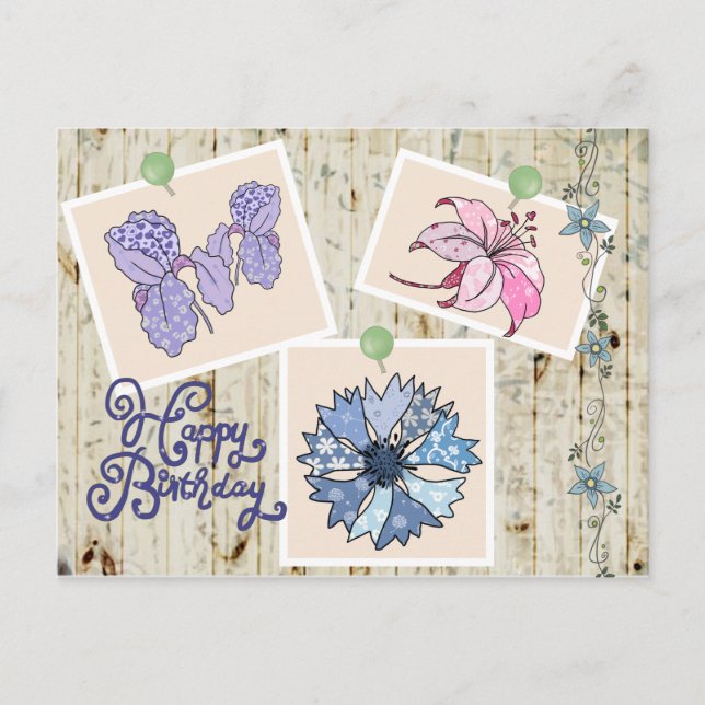 Patchworkblüten Postcard (Front)